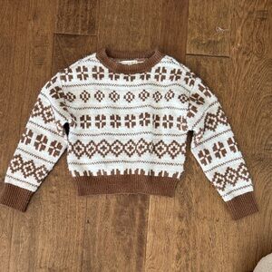 Copper Key Geometric Brown and Cream Sweater